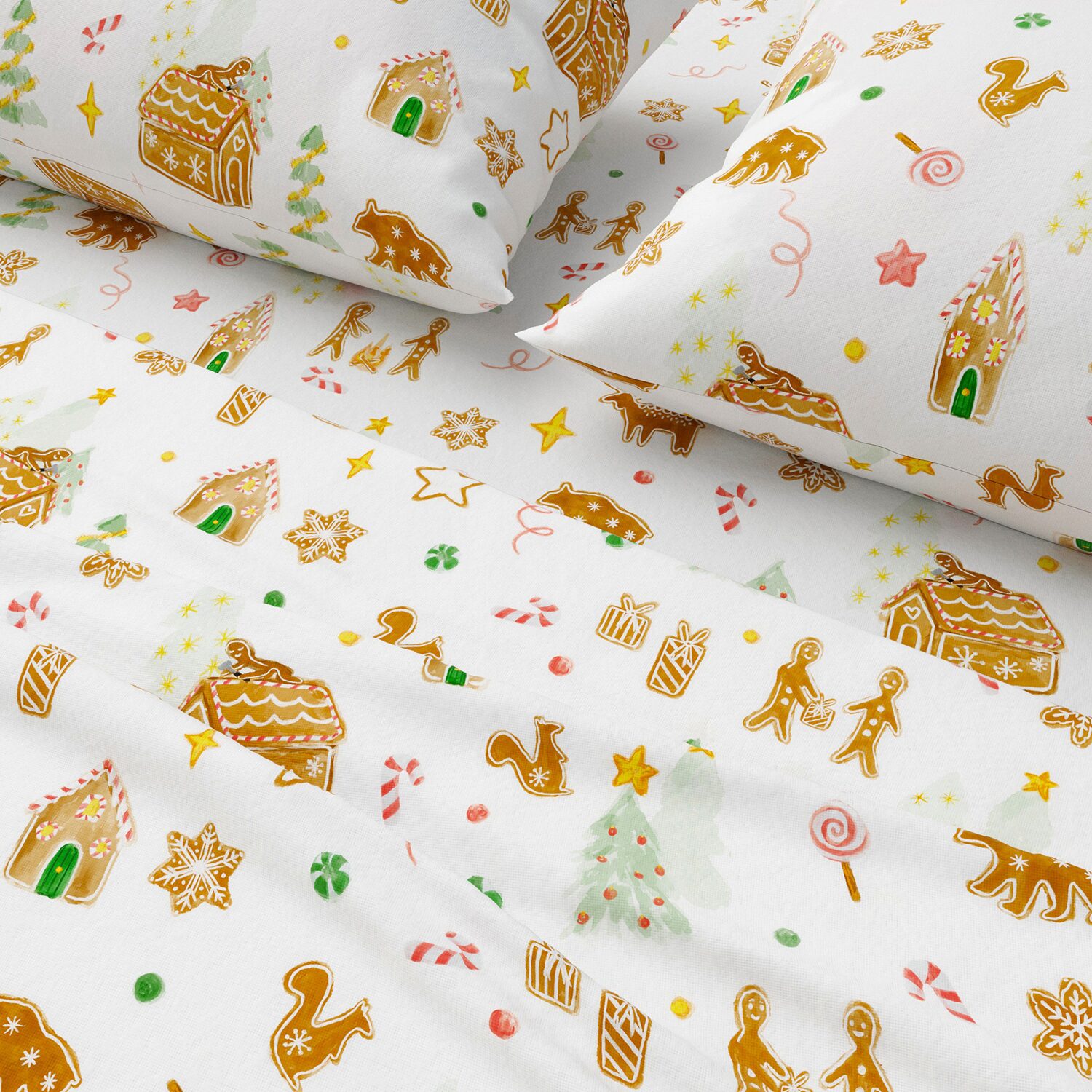Linery 100% Turkish Cotton Christmas Flannel Sheet Set