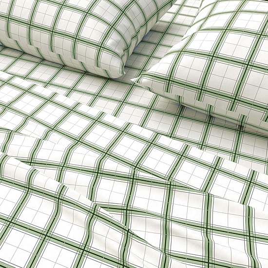 Linery 100% Turkish Cotton Plaid Flannel Sheet Set
