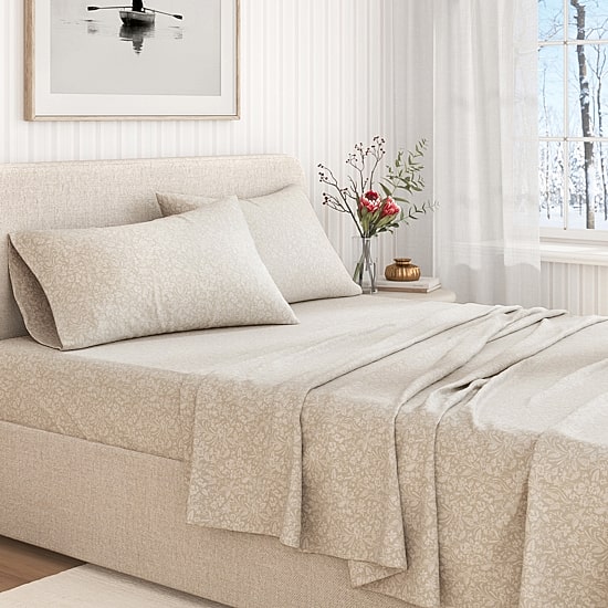 Linery 100% Turkish Cotton Winter Floral Flannel Sheet Set