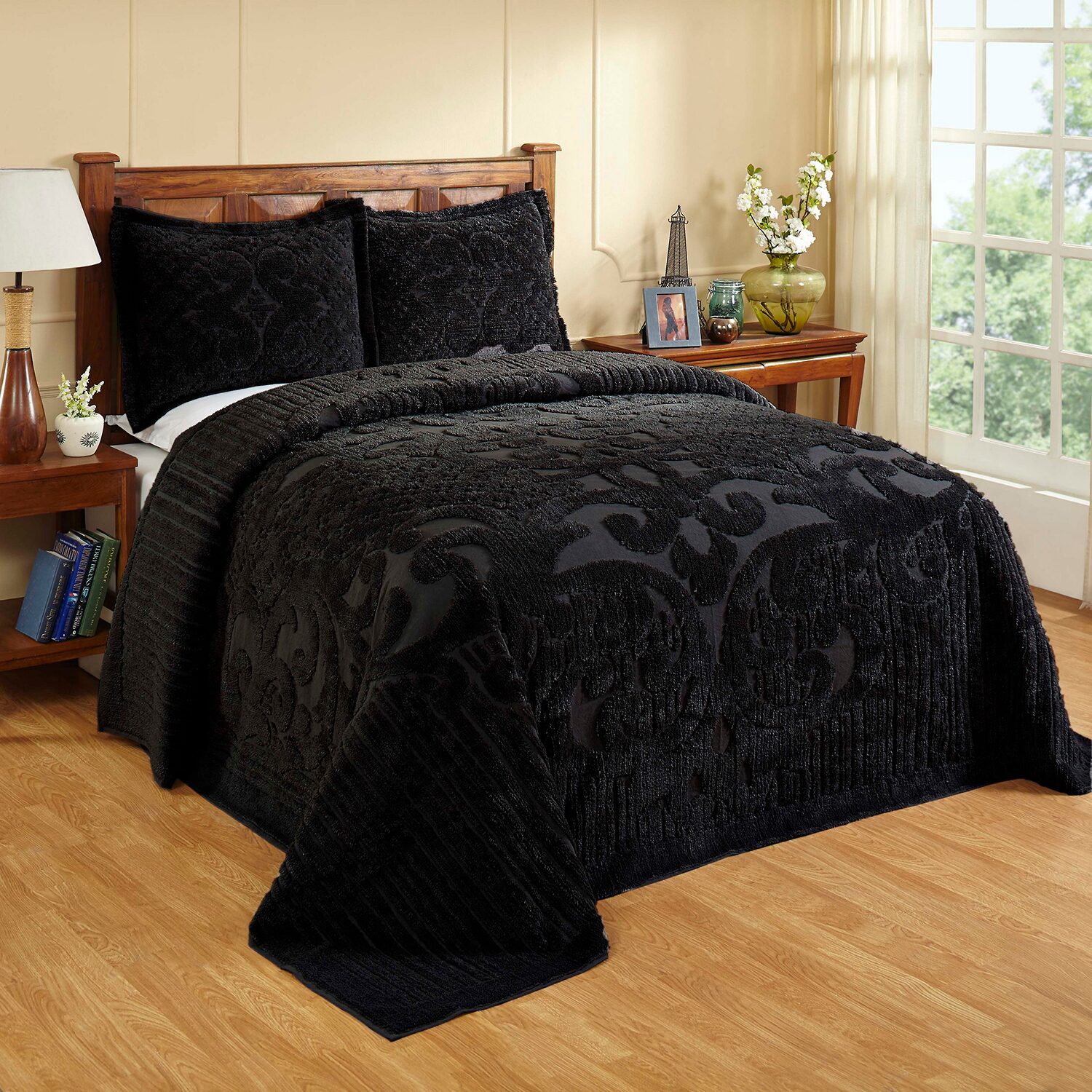 Better Trends Ashton 100% Cotton Chenille Tufted Medallion Pattern Bedspread Set