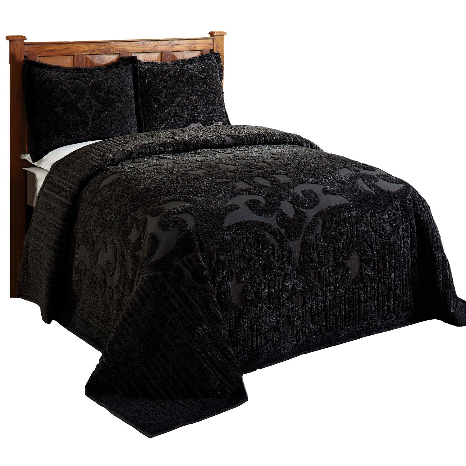 Better Trends Ashton 100% Cotton Chenille Tufted Medallion Pattern Bedspread Set