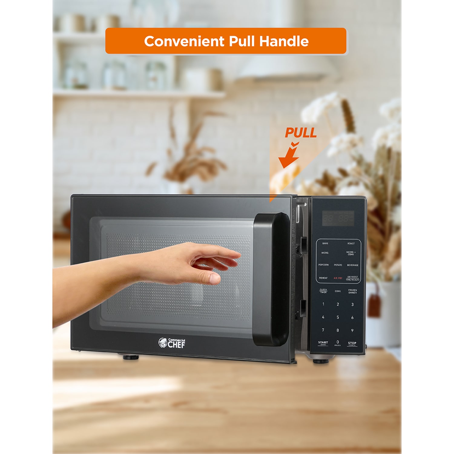 Commercial Chef 0.9 Cu. Ft. Combo Countertop Microwave And 0.9 Cu Ft Air Fryer