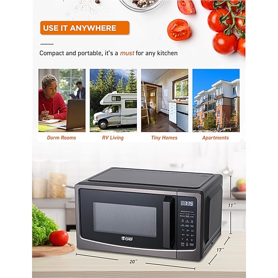 Commercial Chef 1.1 Cu Ft Counter Microwave