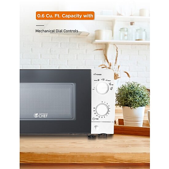 Commercial Chef 0.6-Cu. Ft. Countertop Microwave - White
