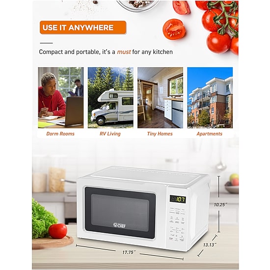 Commercial Chef 0.7-Cu. Ft. Countertop Microwave - White