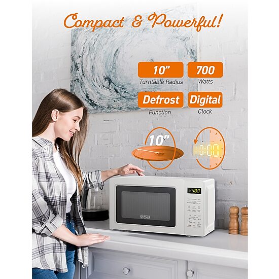 Commercial Chef 0.7-Cu. Ft. Countertop Microwave - White