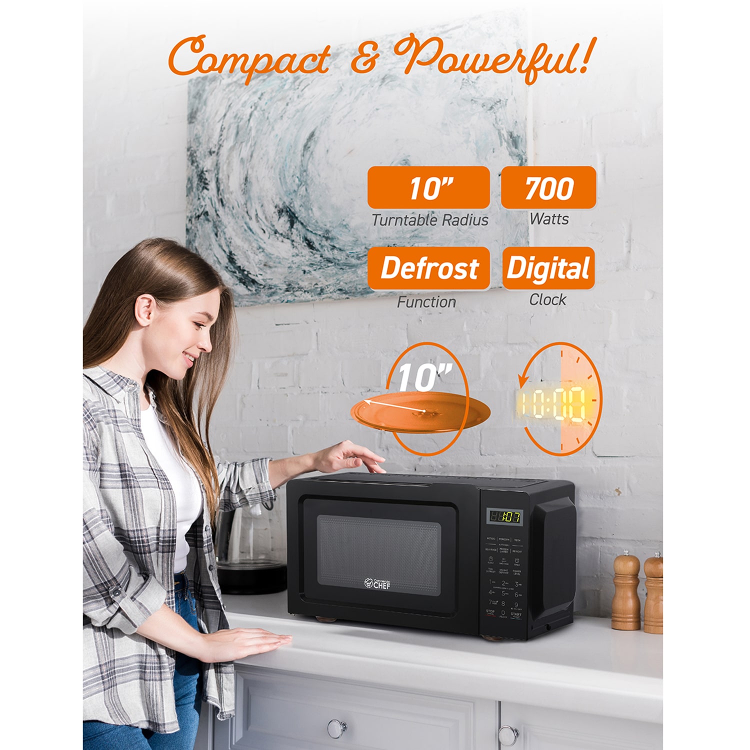 Commercial Chef 0.7-Cu. Ft. Countertop Microwave - Black