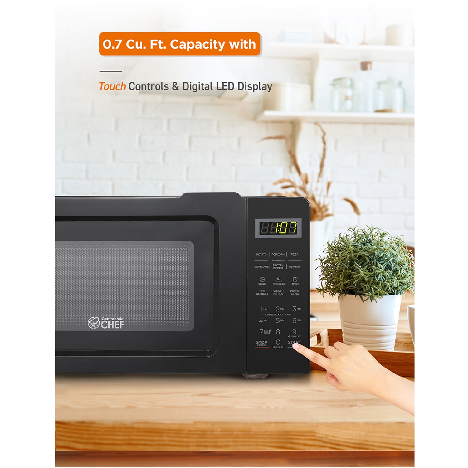 Commercial Chef 0.7-Cu. Ft. Countertop Microwave - Black