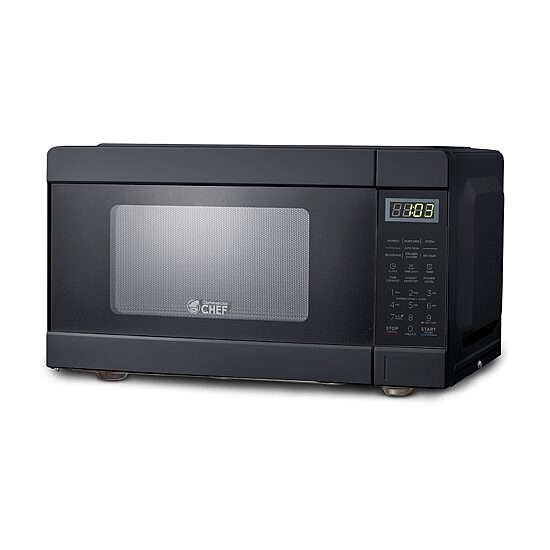 Commercial Chef 0.9-Cu. Ft. Countertop Microwave with Push Button Door Release - Black