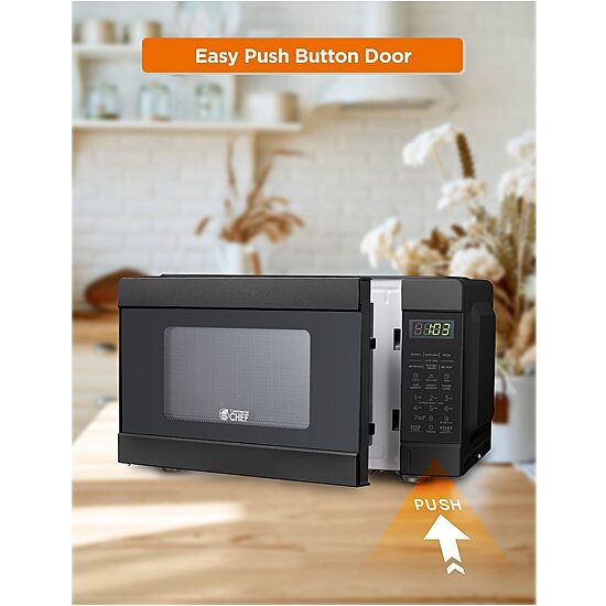 Commercial Chef 0.9-Cu. Ft. Countertop Microwave with Push Button Door Release - Black