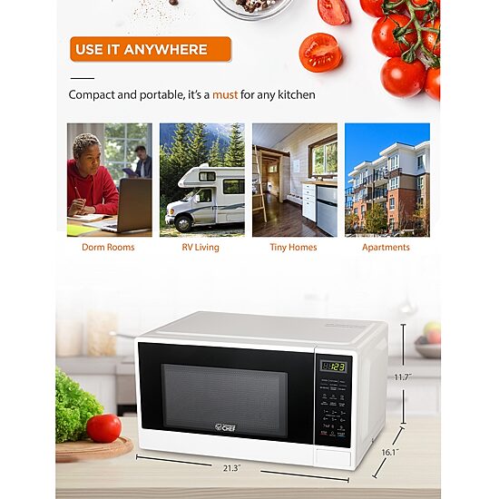 Commercial Chef 1.1-Cu. Ft. Countertop Microwave - White