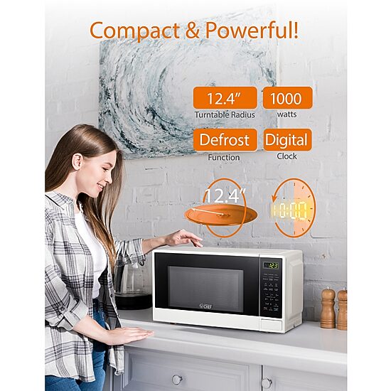 Commercial Chef 1.1-Cu. Ft. Countertop Microwave - White