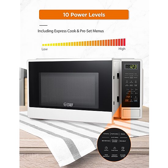 Commercial Chef 1.1-Cu. Ft. Countertop Microwave - White