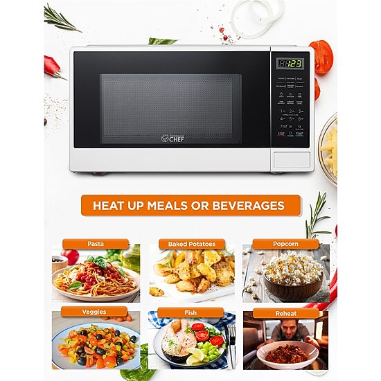 Commercial Chef 1.1-Cu. Ft. Countertop Microwave - White