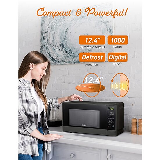 Commercial Chef 1.1-Cu. Ft. Countertop Microwave - Black