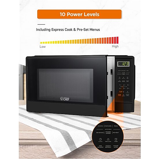 Commercial Chef 1.1-Cu. Ft. Countertop Microwave - Black