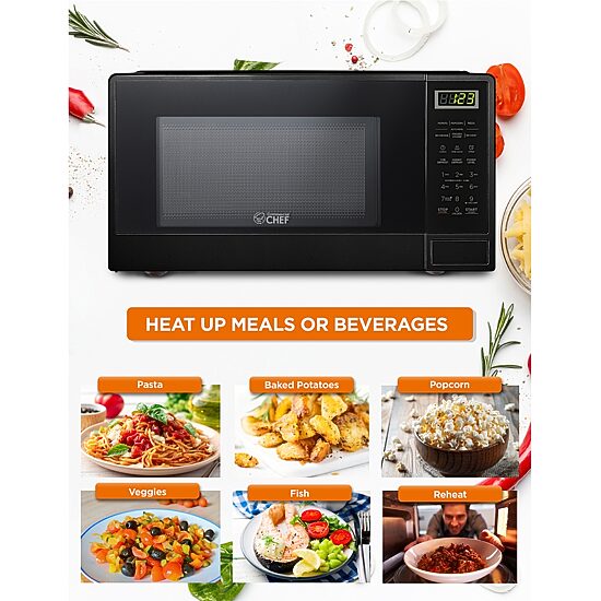 Commercial Chef 1.1-Cu. Ft. Countertop Microwave - Black