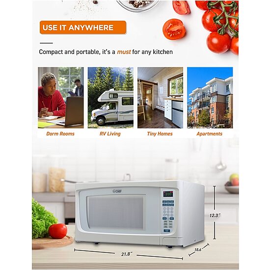 Commercial Chef 1.6-Cu. Ft. Countertop Microwave - White