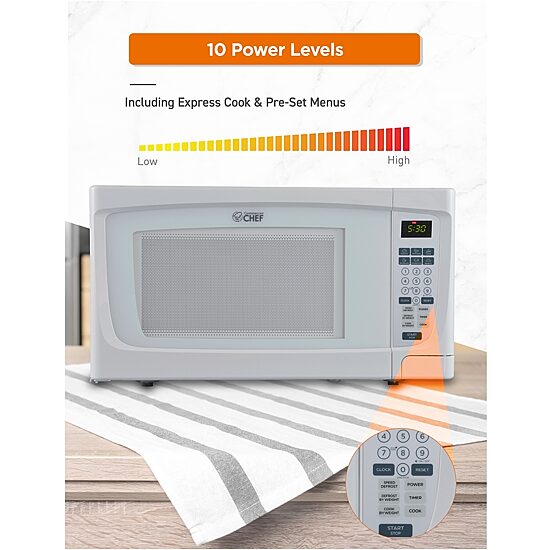 Commercial Chef 1.6-Cu. Ft. Countertop Microwave - White
