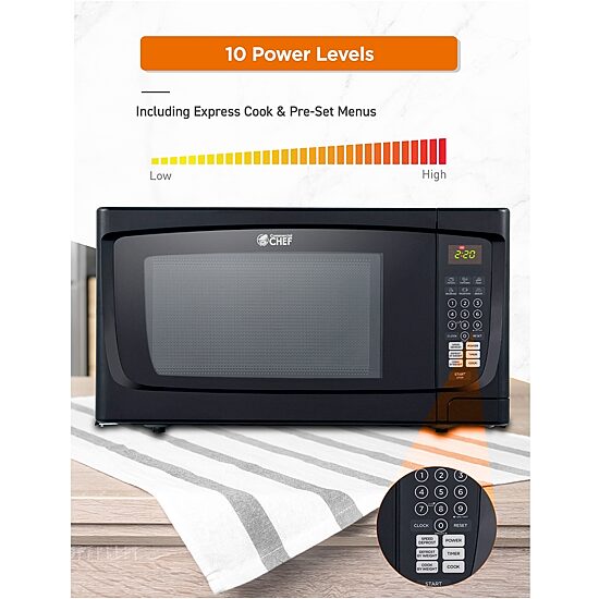 Commercial Chef 1.6-Cu. Ft. Countertop Microwave - Black