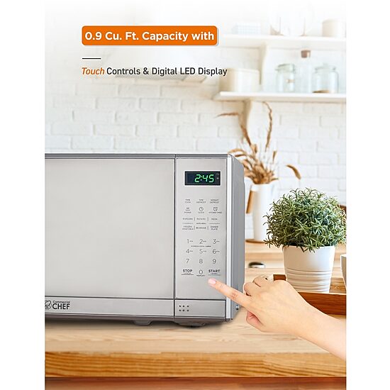 COMMERCIAL CHEF 0.7 Cu. Ft. Countertop Microwave with Digital Display with 10 Power Levels