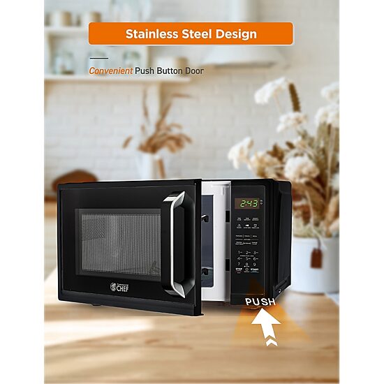 COMMERCIAL CHEF 0.9 Cu. Ft. Countertop Microwave with Touch Controls & Digital Display & 10 Power Levels