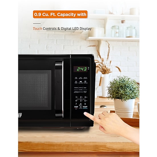 COMMERCIAL CHEF 0.9 Cu. Ft. Countertop Microwave with Touch Controls & Digital Display & 10 Power Levels