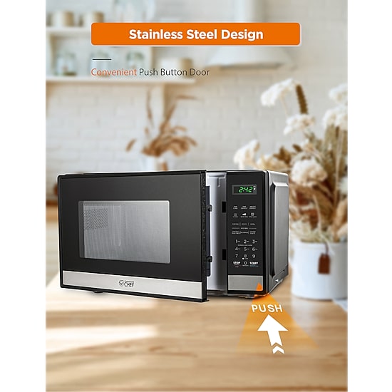 COMMERCIAL CHEF 0.9 Cu. Ft. Countertop Microwave with Touch Controls & Digital Display & 10 Power Levels