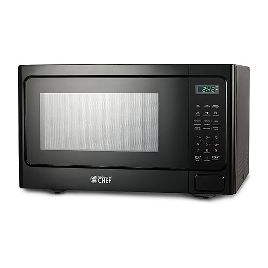 COMMERCIAL CHEF 1.3 Cu. Ft. Countertop Microwave with Digital Display Black Microwave & 10 Power Levels