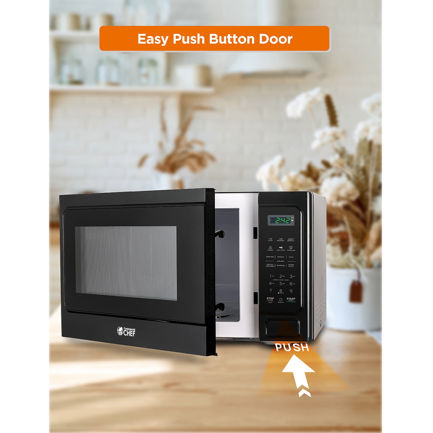 COMMERCIAL CHEF 1.3 Cu. Ft. Countertop Microwave with Digital Display Microwave & 10 Power Levels