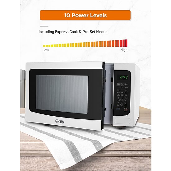 COMMERCIAL CHEF 1.6 Cu. Ft. Countertop Microwave with Touch Controls & Digital Display & 10 Power Levels