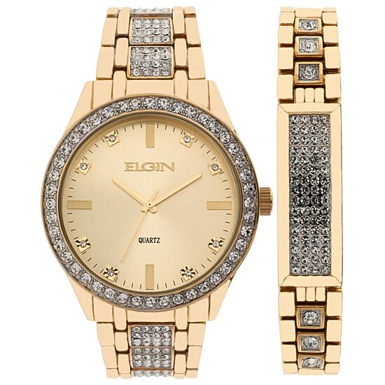 Elgin Mens Two Tone Bracelet Watch Fg160016gtst