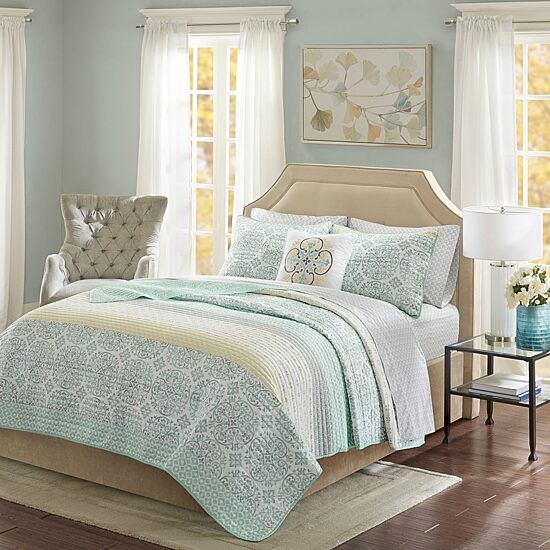 Madison Park Essentials Nova Complete Quilt Set With Cotton Bed Sheets