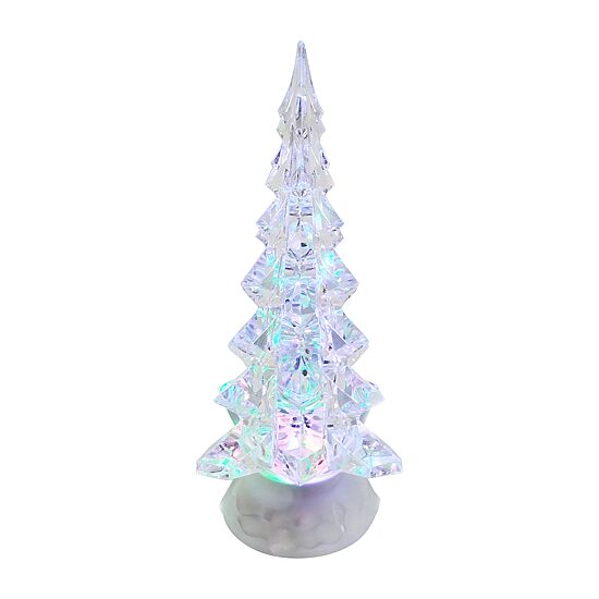 Kurt Adler 10.25-Inch Battery-Operated Led Clear Tree With Motion Christmas Tabletop Decor