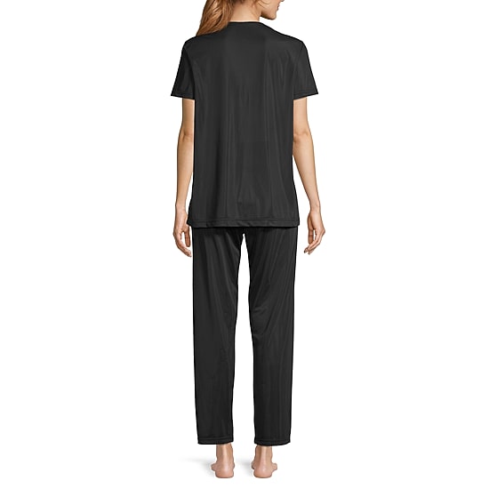 Lissome Womens V-Neck Short Sleeve 2-pc. Pajama Set