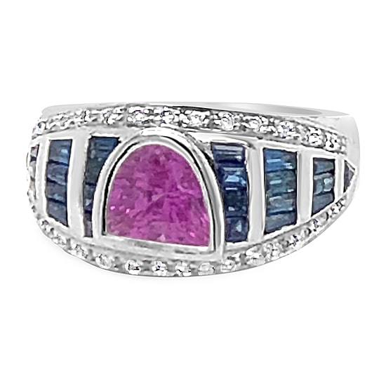 Le Vian® Grand Sample Sale™ Ring featuring Bubble Gum Pink Sapphire™ Blueberry Sapphire™ Vanilla Diamonds® set in 18K Vanilla Gold®