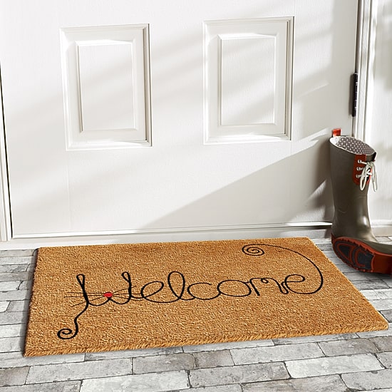 Calloway Mills Kitty Curlicue Outdoor Rectangular Doormat