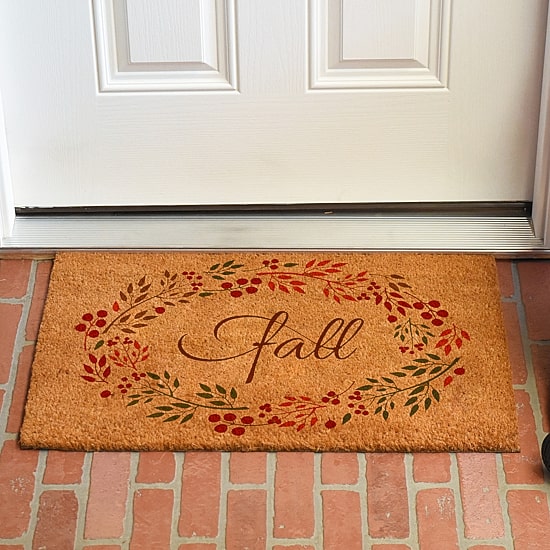 Calloway Mills Fall Wreath Outdoor Rectangular Doormat