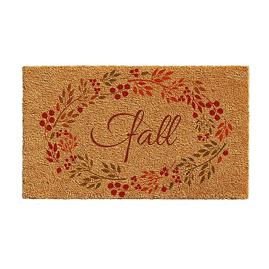 Calloway Mills Fall Wreath Outdoor Rectangular Doormat