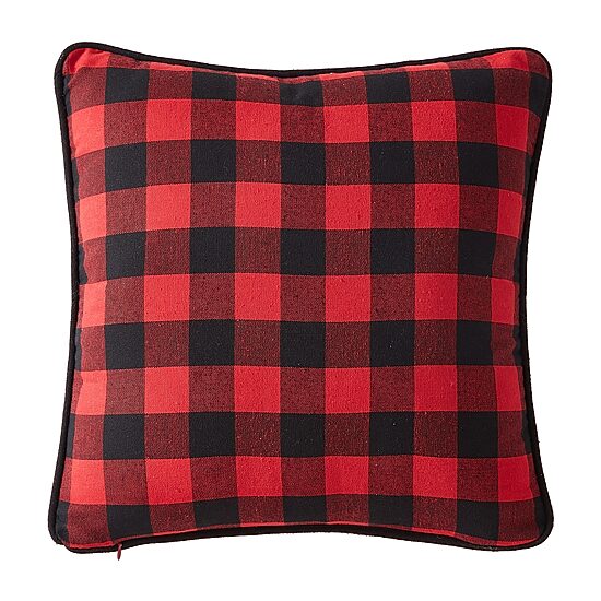 Eddie Bauer Cabin Plaid Stag Head Square Throw Pillow