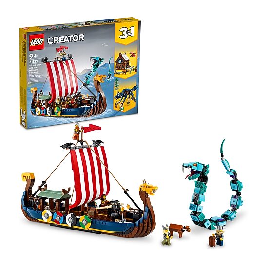 LEGO Creator 3in1 Viking Ship and the Midgard Serpent 31132 Building Set (1192 Pieces)