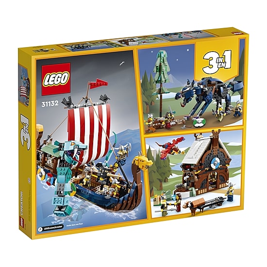 LEGO Creator 3in1 Viking Ship and the Midgard Serpent 31132 Building Set (1192 Pieces)