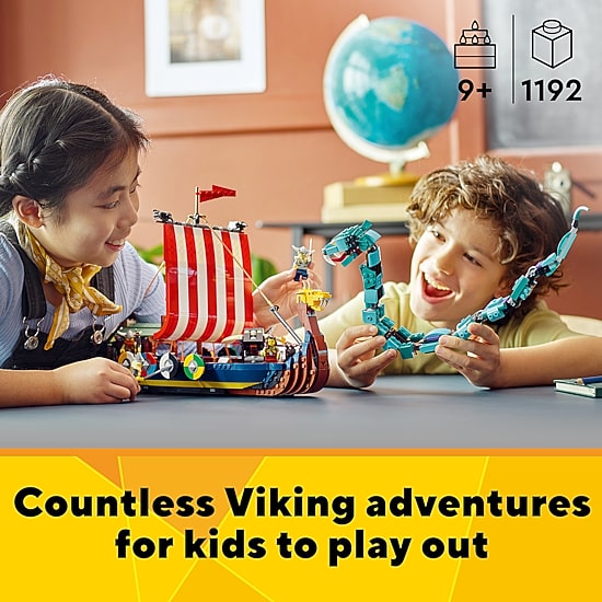 LEGO Creator 3in1 Viking Ship and the Midgard Serpent 31132 Building Set (1192 Pieces)