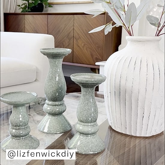Linden Street Ceramic Pillar Candle Holder Collection