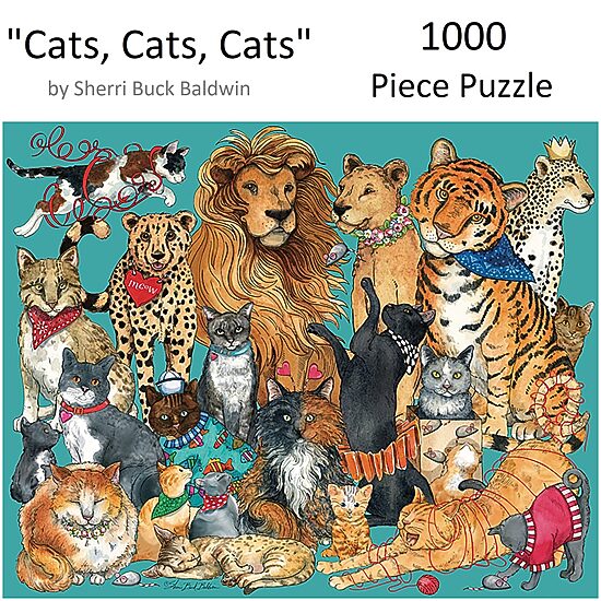 Hart Puzzles Cats, Cats, Cats By Sherri Buck Baldwin, 24 X 30 1000 Piece Puzzle