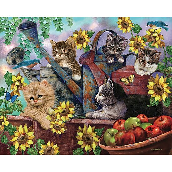 Hart Puzzles Sunflower Kittens By Bob Giordano, 24 X 30 1000 Piece Puzzle
