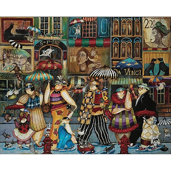 Hart Puzzles Raining Cats And Dogs In Paris By Jennifer Garant, 24 X 30 1000 Piece Puzzle