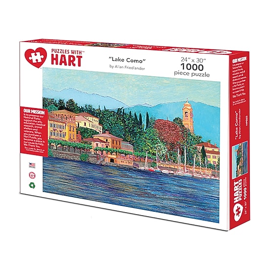 Hart Puzzles Lake Como by Allan Friedlander, 24 x 30 1000 Piece Puzzle