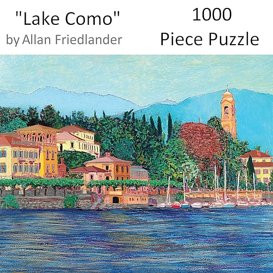 Hart Puzzles Lake Como by Allan Friedlander, 24 x 30 1000 Piece Puzzle