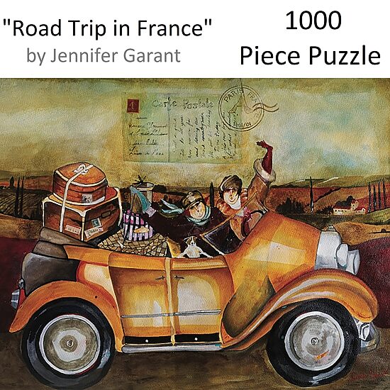 Hart Puzzles Road Trip In France By Jennifer Garant, 24 X 30 1000 Piece Puzzle